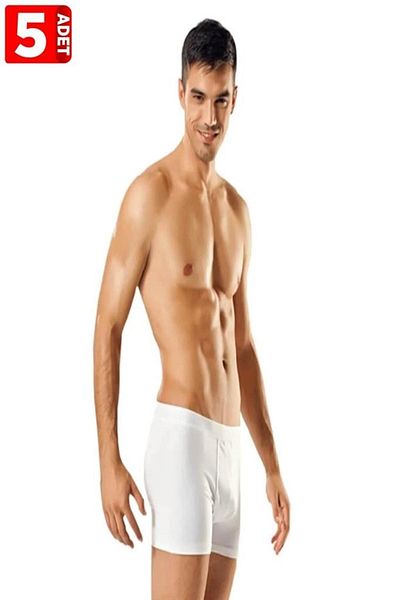 Tutku Ανδρικό πακέτο 5 100% βαμβακερό Lycra Boxers Μαύρο-άσπρο-γκρι