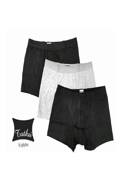 Tutku Ανδρικό Lycra Elastan Boxers Μαύρο Χρώμα 12 Συσκευασία