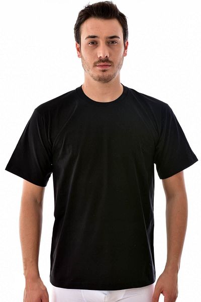 Tutku Men's Black Combed Cotton Crew Neck Half Sleeve Undershirt 6 Pack (model No-0105)