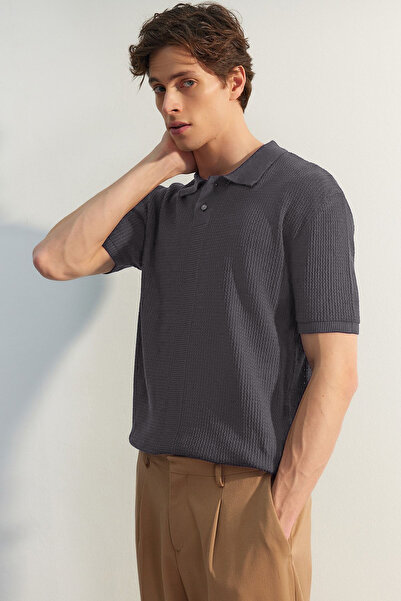 Trendyol Collection Футболка з ажурним коміром поло з бавовняного трикотажу TMNSS23PO00025