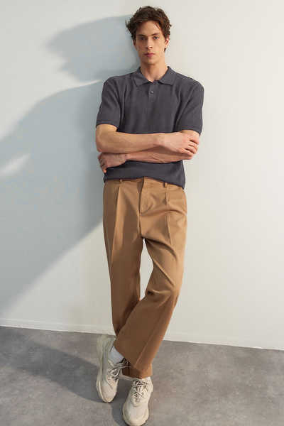 Trendyol Collection Футболка з ажурним коміром поло з бавовняного трикотажу TMNSS23PO00025