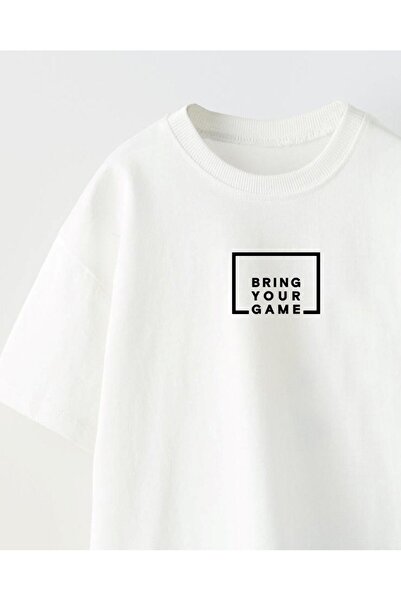 The Champ Clothing Ποδοσφαιρικό σχέδιο εμπριμέ λευκό παιδικό μπλουζάκι - Bring Your Game