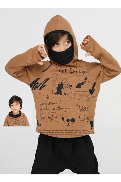 Casabony Унисекс суитшърт Ninja New Shape кафяв BN-066