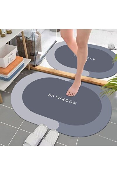 omilife Magic Water Absorbent Bath Mat - Non-Slip, Matte Base Length 58 cm Width 38 cm