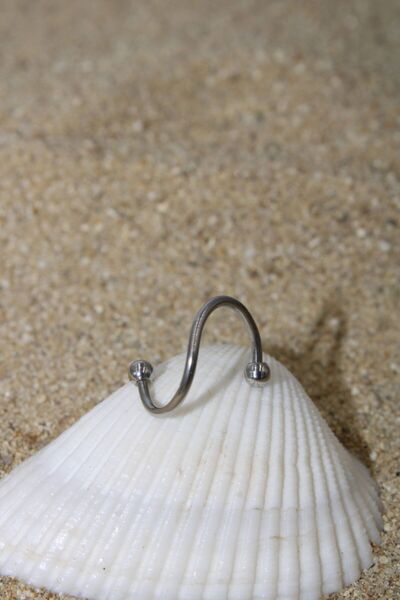 NOBLE GETTO Piercing Cerrahi Çelik Piercing Spiral Kıkırdak Tragus Conch Helix Silver Renk