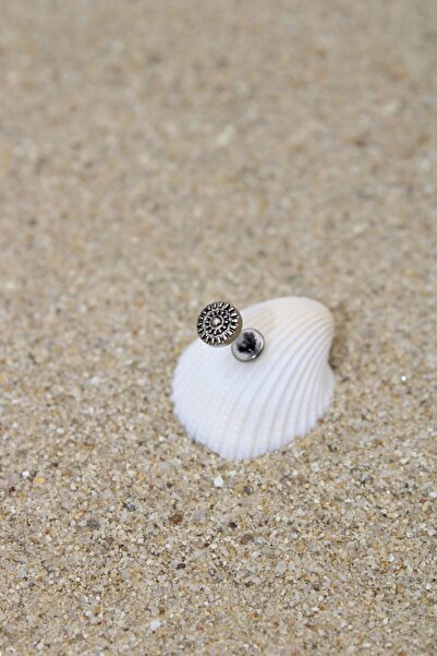 NOBLE GETTO Piercing Cerrahi Çelik Piercing Etnik Kıkırdak Tragus Conch Helix Silver Renk Çizgili Etnik