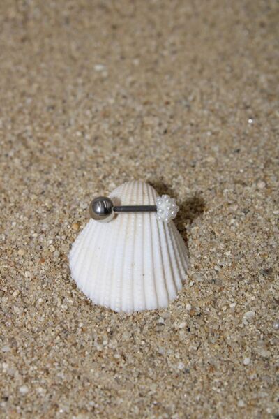 NOBLE GETTO Piercing Cerrahi Çelik Piercing Inci Taşlı Şambala Kıkırdak Tragu...