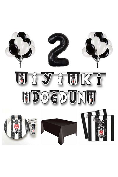 Mini Parti Mini Party Store - Black and White Birthday Set