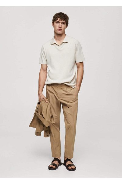 MANGO Man 100% Cotton Slim Fit Trousers