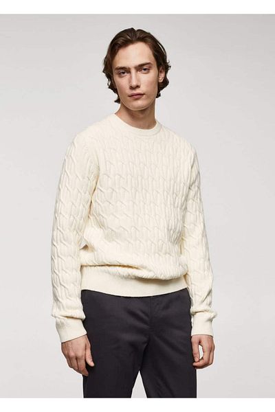 MANGO Man Pulover cu model tricotat