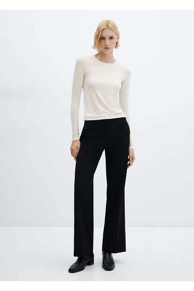 MANGO Woman T-Shirt aus Strick mit Rundhalsausschnitt