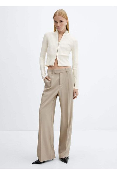 MANGO Woman Short cardigan with zipper