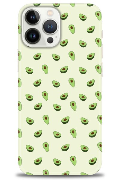 MRCİLETİSİM iPhone 14 Pro Max Case Hd Printed Case - Tiny Avocados + Full Scr...