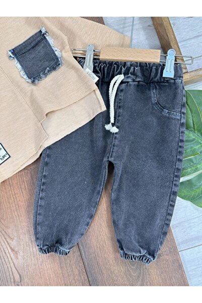 Bolly Baby Cep Detaylı Likralı Kot Pantolon Erkek Bebek-Çocuk Takım