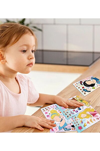 Copyrite Eğitici Çocuk Bulmacaları 6'lı Prenses Çıkartmaları Eğlenceli Birleştirme Oyunu