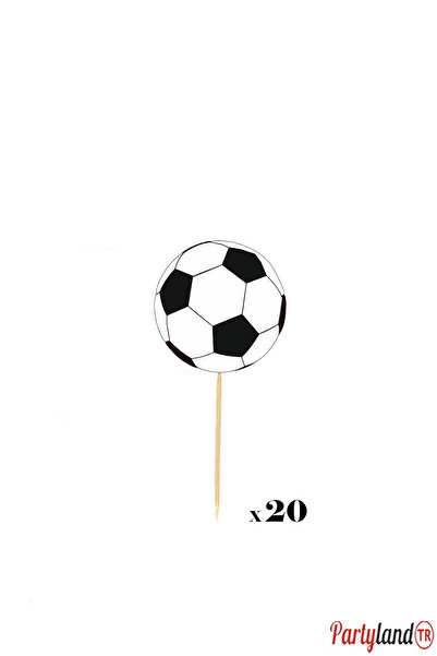 PartylandTR Siyah Beyaz Taraftar Top 20 Adet Cupcake Sunum Kürdanı