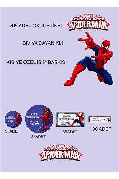 SIRADIŞI REKLAM SET ŠKOLSKIH ETIKETA SPIDERMAN 220 KOMADA