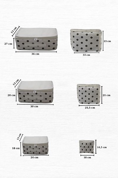 Nanteks White Flower Patterned 6-piece Travel Storage SuitcaseOrganizerSet