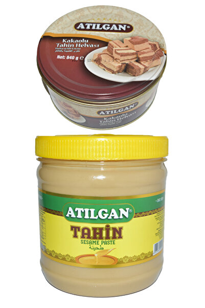 ATILGAN 900 GR NET PET TAHİN 840 GR NET KAKAOLU TENEKE KUTU HELVA