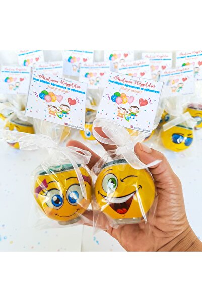 Atölye Doruk 5 ADET Emoji Çim Adam Okul İlk Gün Hediyesi Çocuklar İçin Karışı...