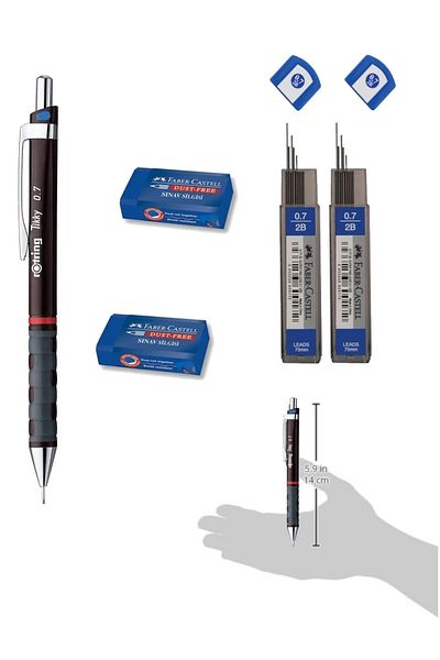 GLANCE 0.7mmSchool Set - 2 Tips + 2 Erasers