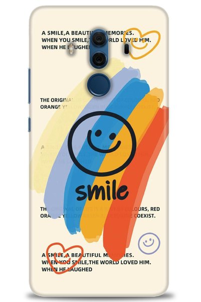 MRCİLETİSİM حافظة هواوي ميت 10 برو مطبوعة بدقة HD - Smile- MRC