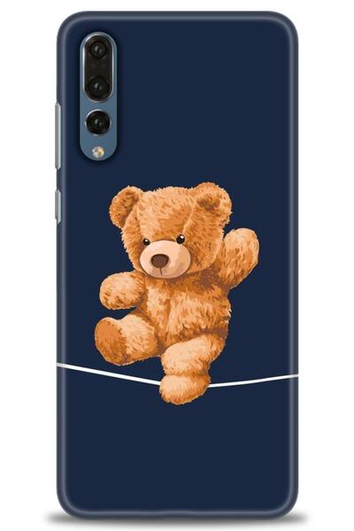 MRCİLETİSİM Huawei P20 Pro Case Hd Printed Case-Teddy on a Rope- Mrc