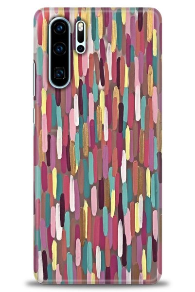 MRCİLETİSİM حافظة هواوي P30 Pro مطبوعة بدقة HD - لون ملون + واقي شاشة كامل