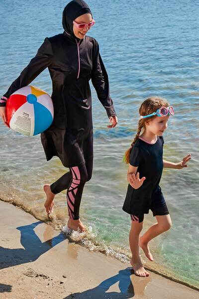 Marina Taytlı Siyah Çocuk Mayo K2336