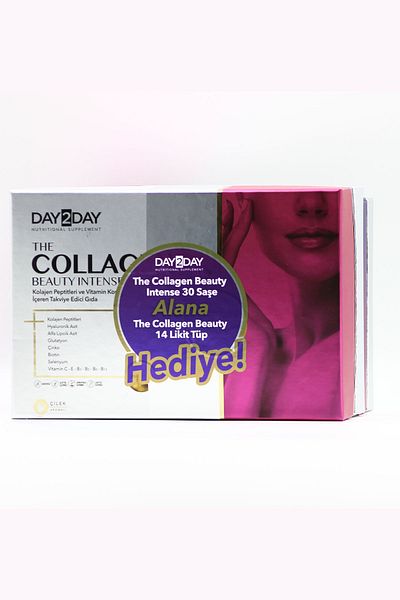 DAY2DAY Collagen Intense - Strawberry Sachet Liquid, 14 Tubes Plus Gift Vitamin C 500mg