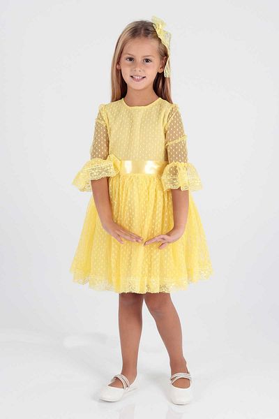 AHENGİM Rochie de seara la moda pentru fete - catarama si dantela din tul Ak2209