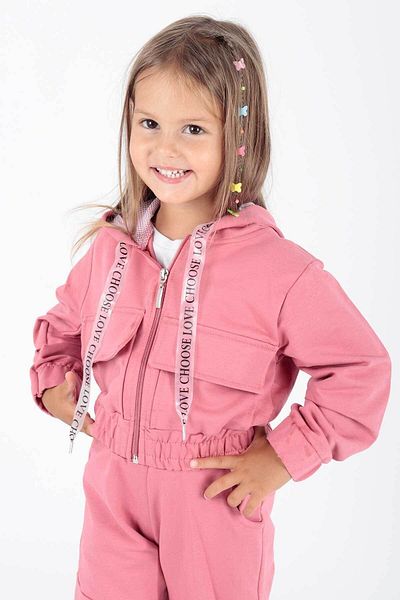 AHENGİM Set de trening Trend pentru fete - cu buzunare și glugă Ak2234