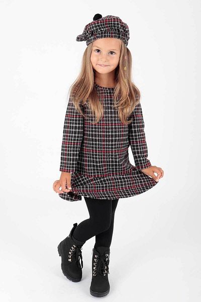 AHENGİM Dívčí trendy šaty - klobouk a poskakovat Ak2200