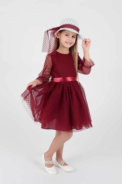 AHENGİM Trendy Hat and Tulle Lace Girl's Evening Dress - Ak2228