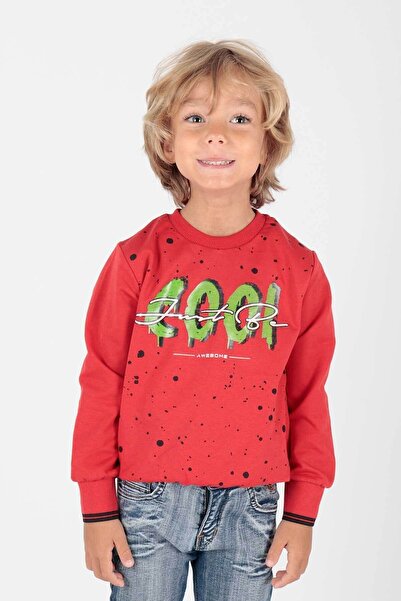 AHENGİM Boy's Cool Printed Cotton Sweatshirt - Long Sleeve Ak 222402