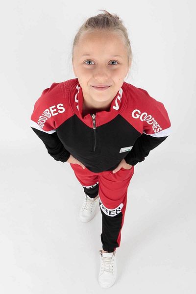 AHENGİM Ahengim Girl - Good Vibe Printed Tracksuit Set Ak2238
