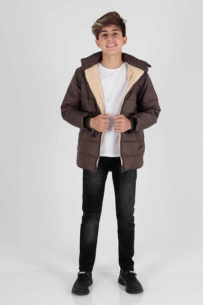 AHENGİM Boy's Welsoft Trend Coat - Kids Ak2237