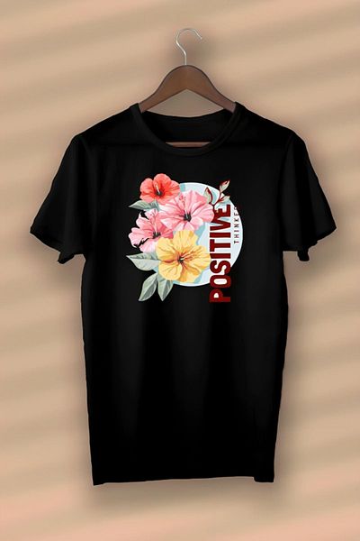 Pink Sky Μπλουζάκι Unisex από βαμβακερό μαύρο με στάμπα Thinker