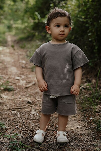 MELLS BABY طقم شورت قطني للأطفال من وافل