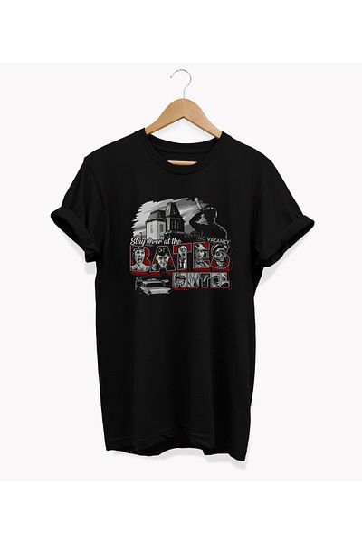 remonz Bates Motel Printed Crew Neck 100% Cotton Basic T-Shirt - Κανονικό μέγεθος