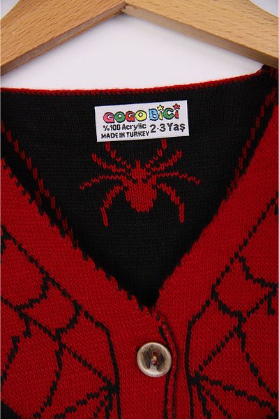 Beniizle Boy's Knitwear Vest - Spiderman Patterned