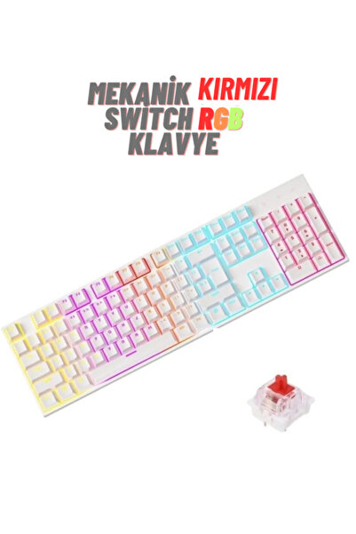 ATAsoft ELEKTRONİK Since 2021 Rgb Kırmızı Switch Q Gaming Tam Mekanik Kablolu...
