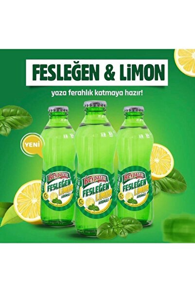 Beypazarı Fesleğen & Limon Aromalı Soda 24 Adet 200 ml