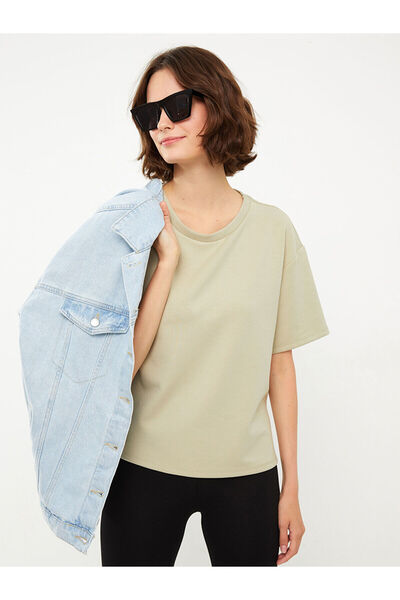LC Waikiki LCW Women's T-Shirt - Crew Neck, Solid Cut, Short Sleeve
