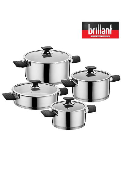 Brillant Aries 8-Piece Bakalite Pantry Steel Cookware Set