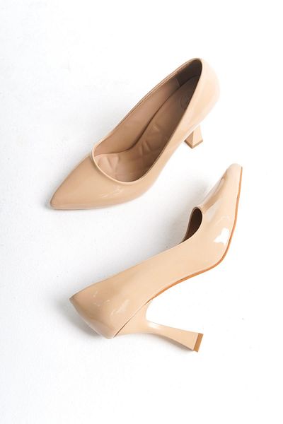 Modabuymus Patent Leather Stiletto Goblet - Kanger Tan Heeled Evening Dress Shoes
