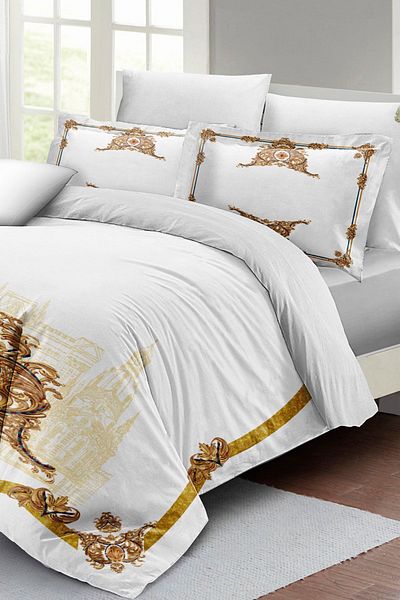 PerlaSera 3D Custom Design - Double Duvet Cover Set, Tightly Woven Cotton Satin Courtier