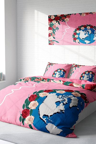 PerlaSera 3D Custom Design - Double Duvet Cover Set, Tightly Woven Cotton Satin, for Women's Day