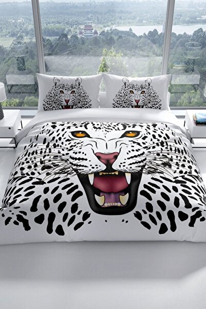 PerlaSera Σετ Παπλωματοθήκη Leopard 3d Cotton Satin Διπλό