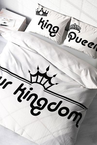 PerlaSera 3D Custom Design - Double Cotton Satin Duvet Cover Set, Kingdom Room